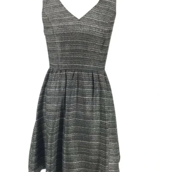 Moulinette Soeurs Dress NEW Anthropologie Tweed Metallic Black Sleeveless Size 4 - Picture 13 of 14